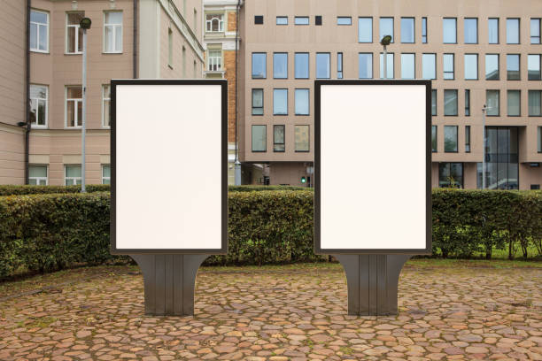 istock Advertising billboard stand mock up on the street. 1282155164
