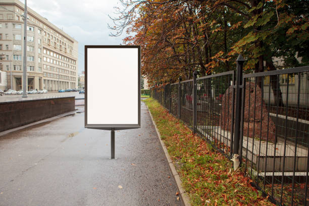 istock Advertising billboard stand mock up on the street. 1282155586