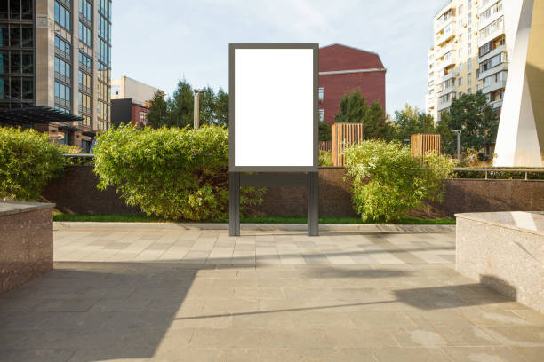istock Advertising billboard stand mock up on the street. 1282156377