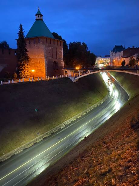 istock Nizhny Novgorod Kremlin walls at night 1282156584