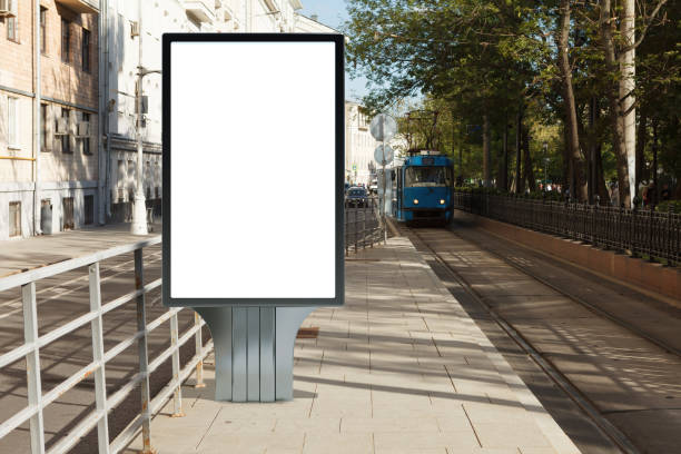 istock Advertising billboard stand mock up on the street. 1282156748