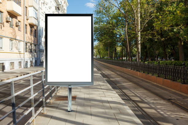 istock Advertising billboard stand mock up on the street. 1282157166
