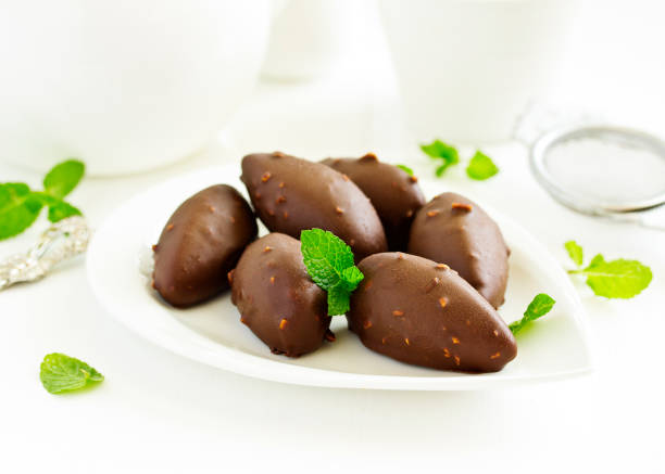 istock Homemade curd snacks with chocolate .. Selective focus. 1282159518