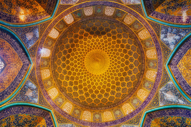 이스파한의 셰이크 로트폴라 모스크, 이란 - spirituality famous place isfahan dome 뉴스 사진 이미지