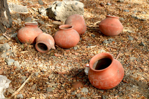 istock India traditional clay pots keep near tree with tea cup 1282164130