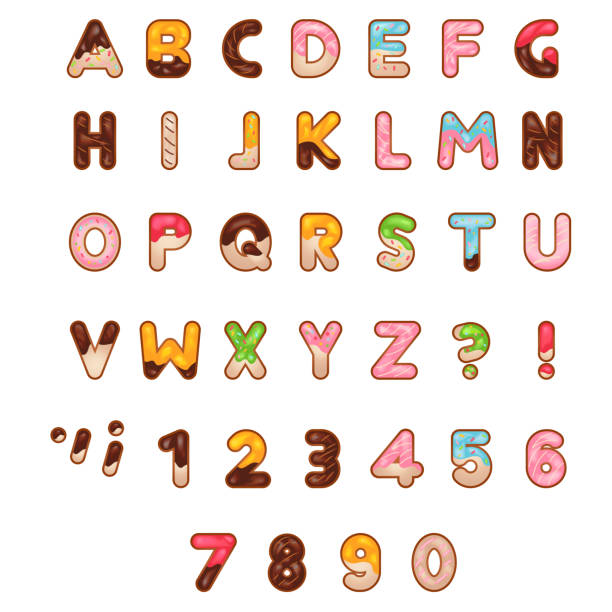 istock Vector Dessert Bakery alphabet font. English sweet donut alphabet 1282165525