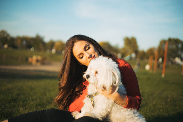istock woman with dog 1282166906