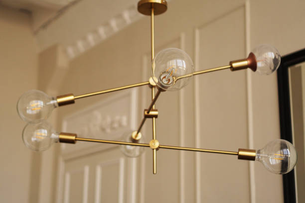 istock Loft chandelier with bulbs indoor 1282169149