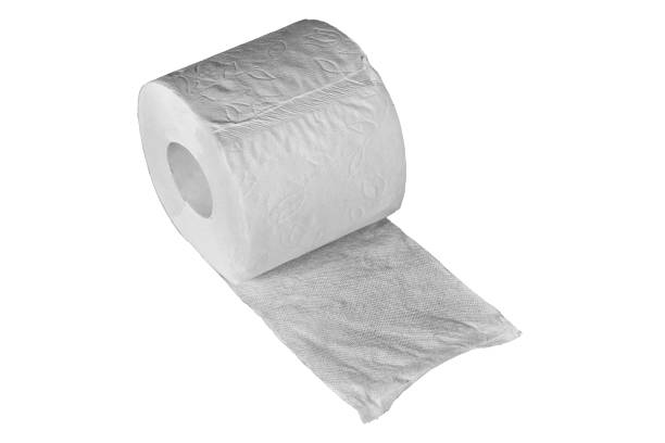 istock A roll of white toilet paper isolate on a white background. 1282170542