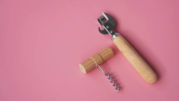 istock Wooden corkscrews and tin opener 1282172878
