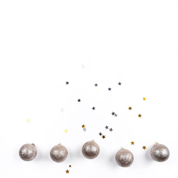 istock Festive white background with Christmas decorations. 1282178484