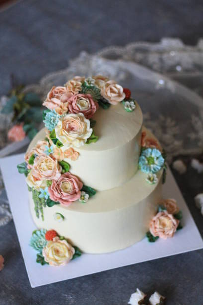 istock Romantic Buttercream Flower Cake 1282182610