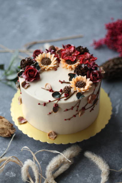 Autumn Buttercream Flower Cake