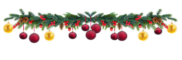 istock Christmas garland on white 1282188886
