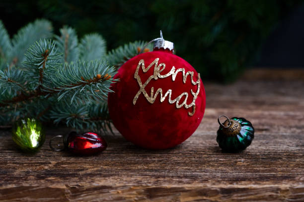istock Christmas flat lay scene with golden decorations 1282189502