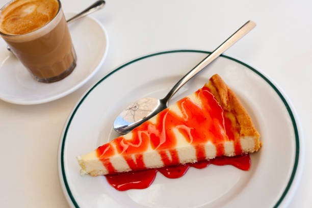istock Tender sweet cheesecake from mascarpone with raspberry topping 1282191779