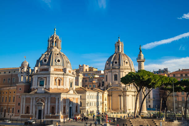 istock Trajan Column, Catholic churches, pine trees, Piazza Venezia, Rome, Italy. 1282197747