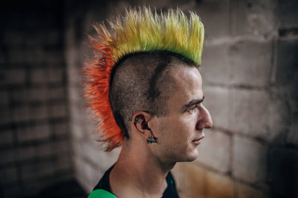 istock Close up of young panker colorful coiffure 1282202665