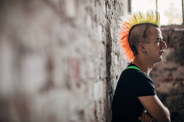 istock Male punk person standing by the wall 1282202685