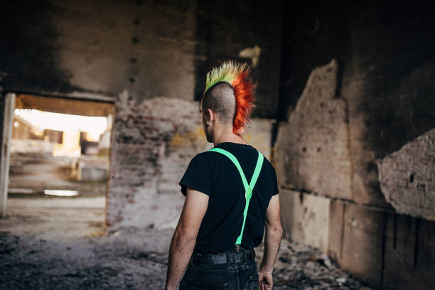 istock Rear view of panker with colorful coiffure 1282204238