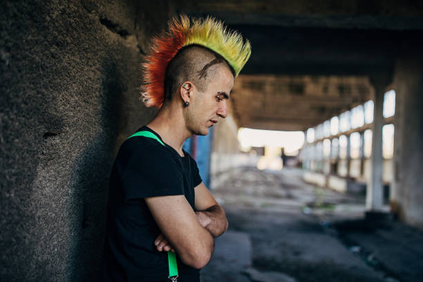 istock Profile portrait of young pank man 1282205098
