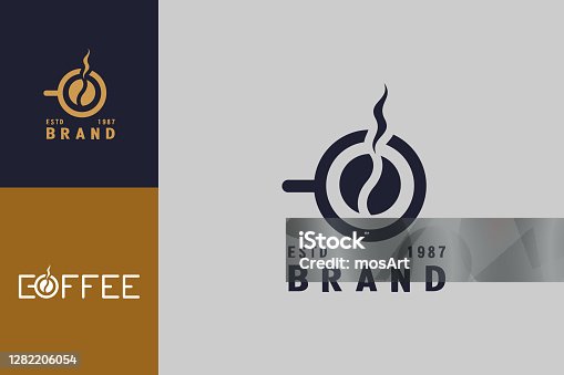 istock Coffee bean with cup logo 1282206054
