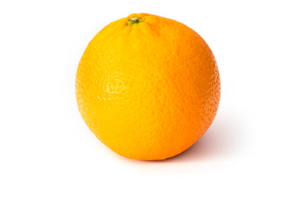 Whole fresh orange fruit isolated on white background. stock photo