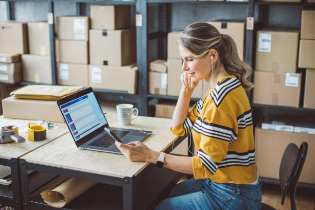 istock Mature woman running online store 1282210709
