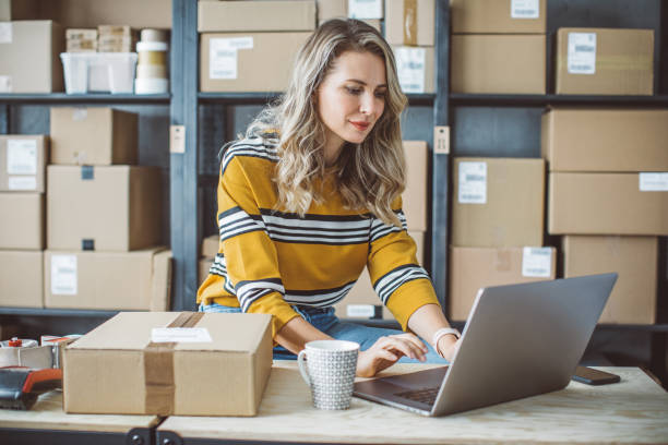 istock Mature woman running online store 1282210730