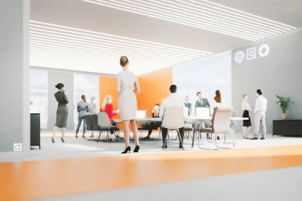 istock Group of business people in convention centre 1282210755