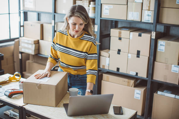 istock Mature woman running online store 1282210757