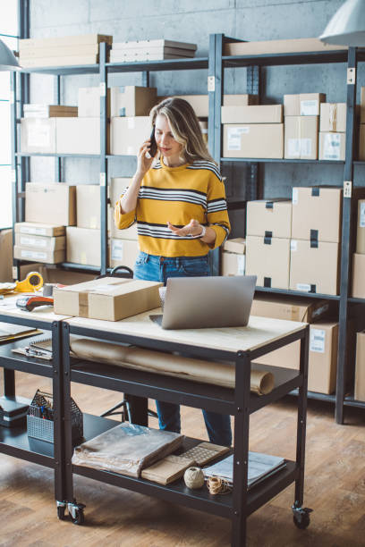 istock Mature woman running online store 1282210762