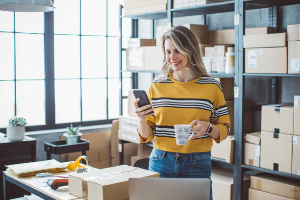 istock Mature woman running online store 1282210784
