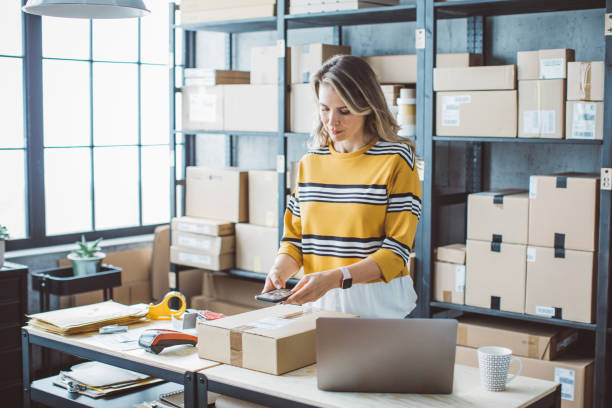 istock Mature woman running online store 1282210793