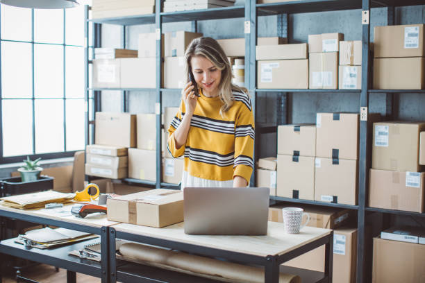 istock Mature woman running online store 1282210809