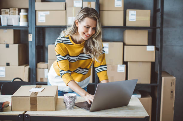 istock Mature woman running online store 1282210815