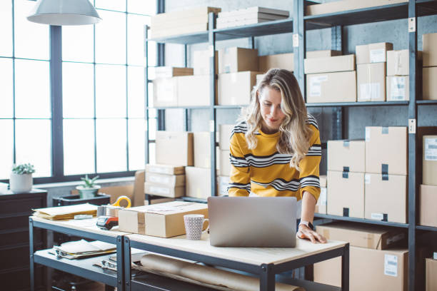 istock Mature woman running online store 1282210825
