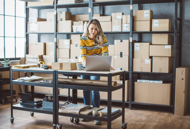 istock Mature woman running online store 1282210838