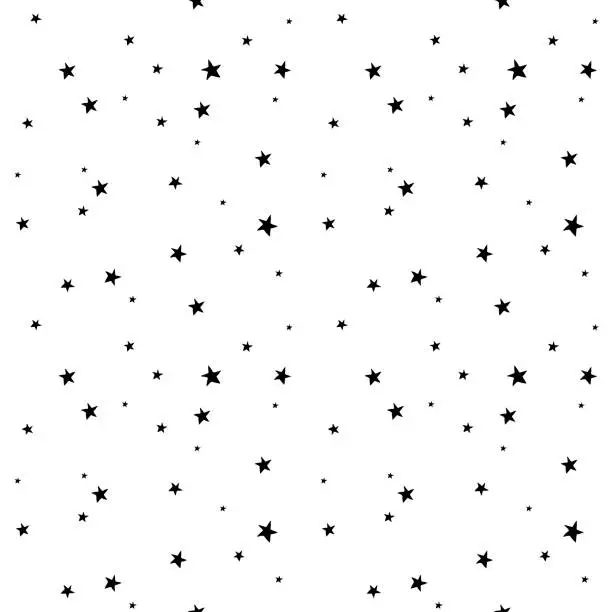 Vector illustration of Hand Drawn Starry Sky Seamless Pattern-16