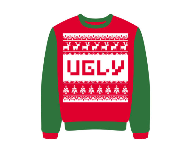уродливый свитер для рождественской вечеринки. вектор творческого прохладного дизайна. - ugly sweater stock illustrations