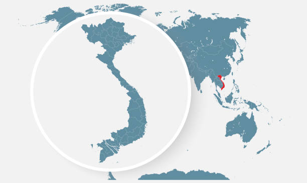 Vietnam In World Map Vector Template Background Stock Illustration Vietnam In World Map Vector Template Background 