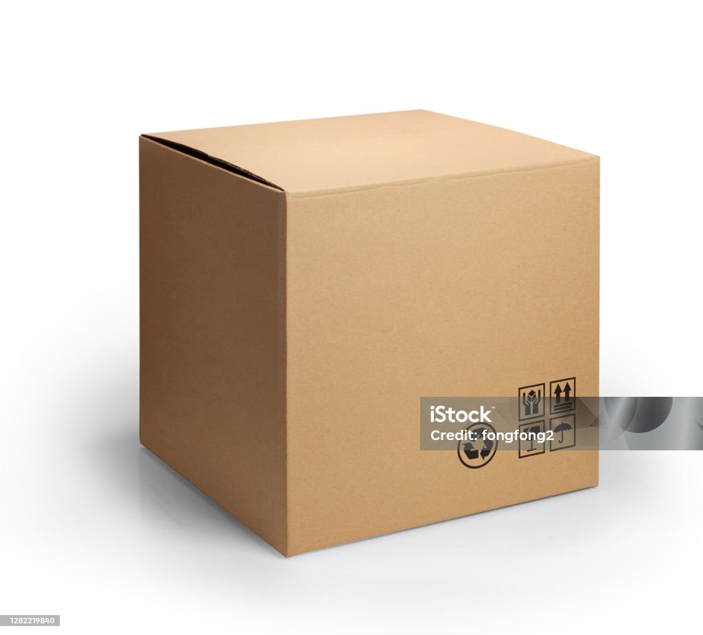 Cardboard Box Isolated On White Background With Clipping Path Stock Photo -  Download Image Now - iStock