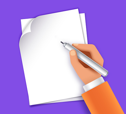 istock Person Writing or Drawing Blank Paper 1282220909