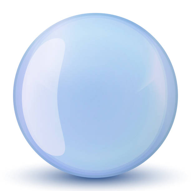 istock Glass blue ball or precious pearl. Glossy realistic ball, 3D abstract vector illustration highlighted on a white background. Big metal bubble with shadow. 1282221773