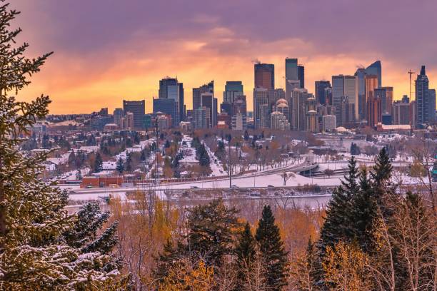 istock Cloudy Winter Sunrise Over Downtown Calgary 1282222551