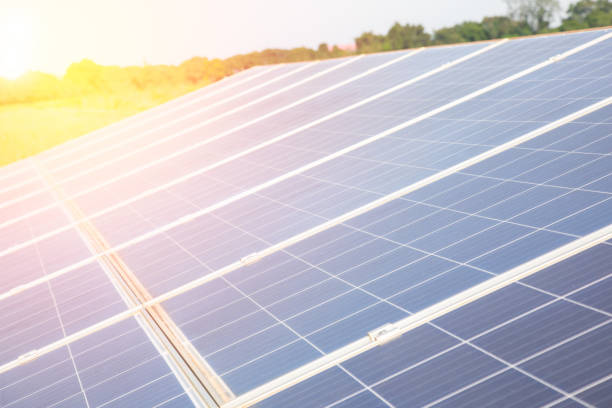 istock close up and selective focus short of solar cell panel installed in remote area for generating electricity for living and agriculture shows alternative power to eliminate pollution for climate change. 1282227285