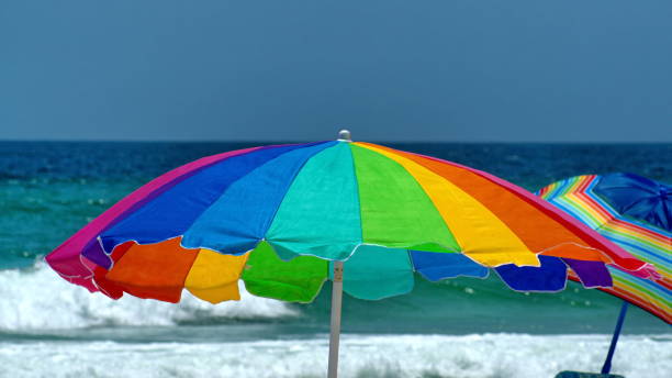 istock Colorful beach umbrella 1282227337
