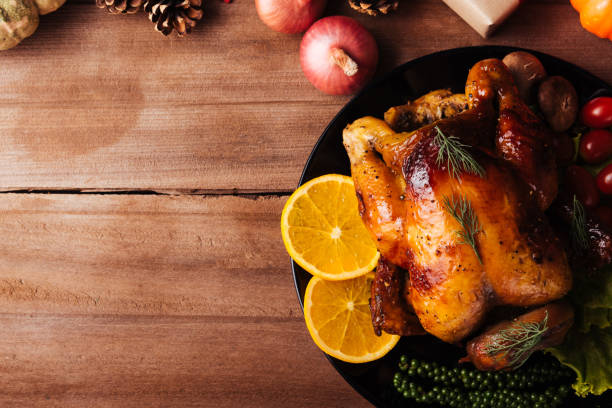istock Thanksgiving roast turkey or chicken and vegetables 1282236993