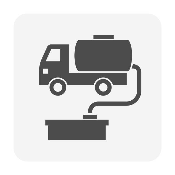 значок танкового грузовика. - fuel tanker transportation symbol mode of transport stock illustrations