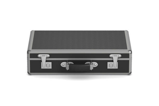 istock closed black travel bag on white background. Isolated 3D illustration 1282237213